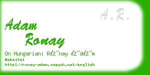 adam ronay business card