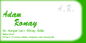 adam ronay business card
